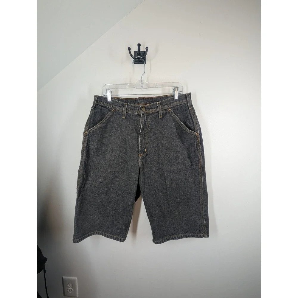 Vintage‎ Polo Jeans Company Ralph Lauren Carpenter Shorts Size 33 Black Denim